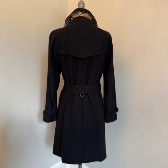 Burberry Black Cranston Short Wool-Blend Trench Coat Size US 4 NWT - Picture 5 of 9